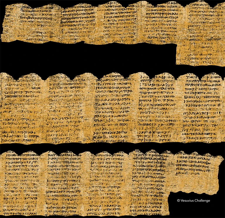 La IA descifra un pergamino griego antiguo