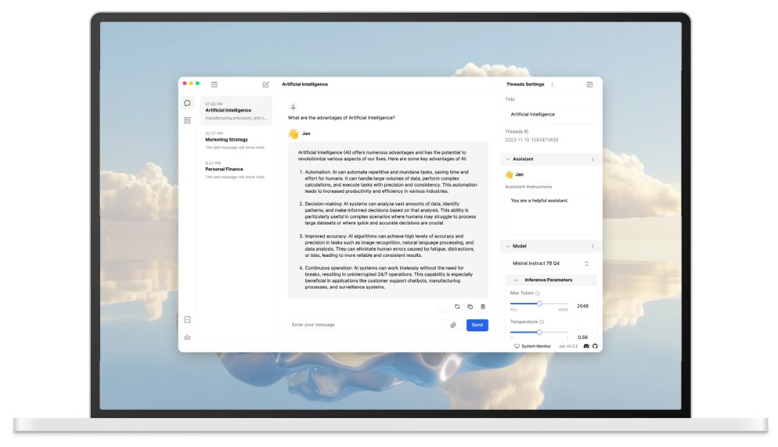 Jan, la alternativa de código abierto a ChatGPT que prioriza la privacidad