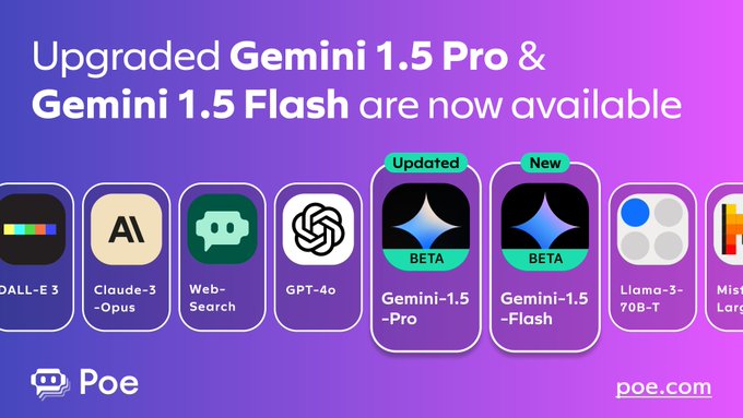 Poe integra los modelos más avanzados de Inteligencia Artificial: GPT-4o de OpenAI y Gemini 1.5 de Google