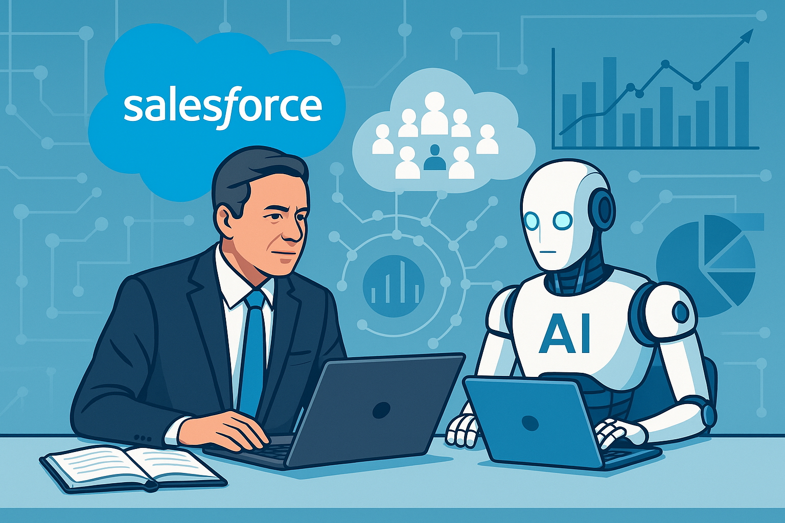 El ‘turno’ de la IA en Salesforce: ¿una fuerza laboral mitad humana, mitad digital?
