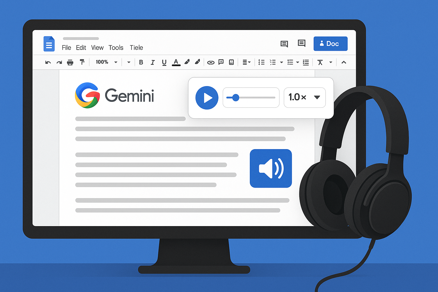 Una voz para cada documento: Gemini lee tus textos en Google Docs