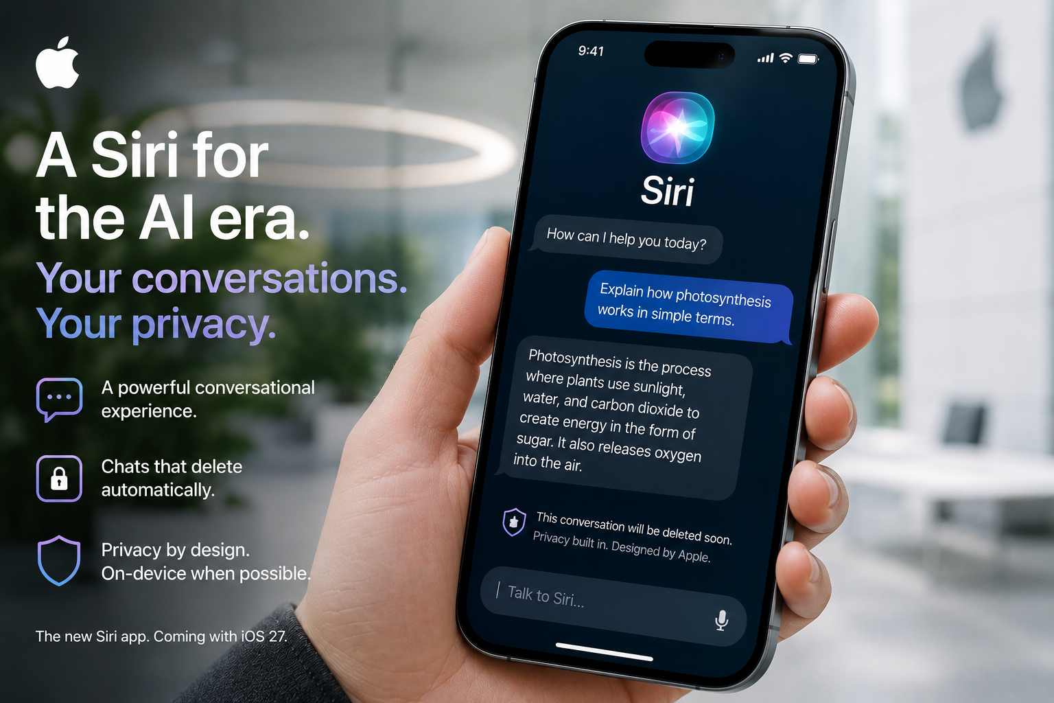 Apple prepara una Siri contra ChatGPT con chats que se borran solos