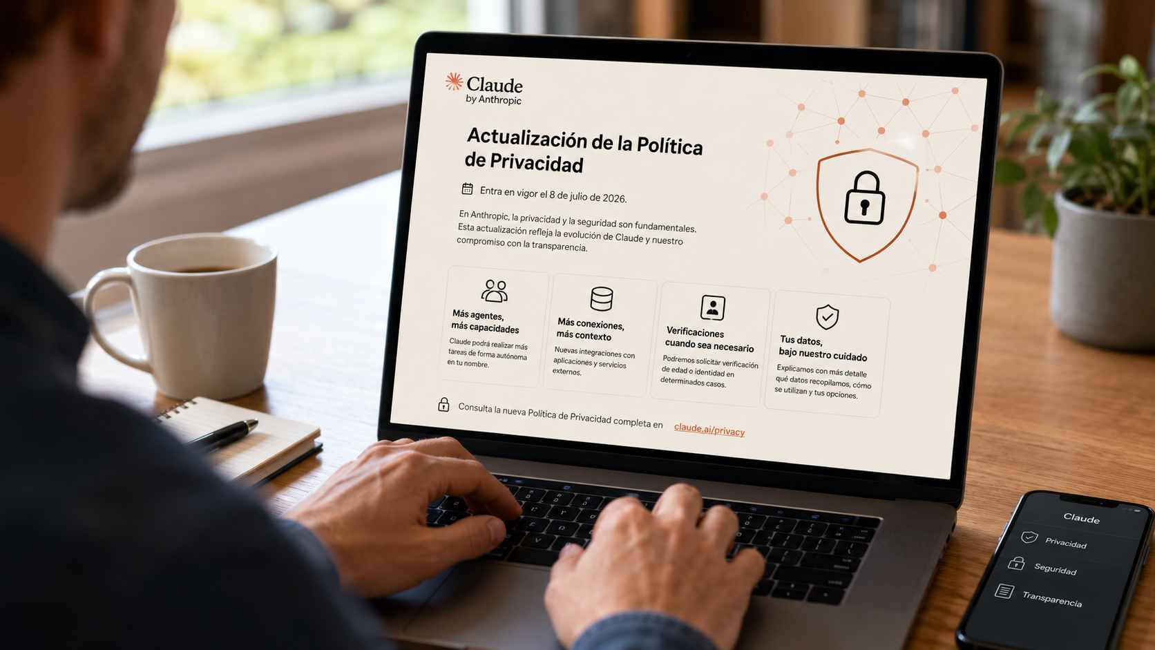 Anthropic cambia la privacidad de Claude: más agentes, más datos y nuevas verificaciones para los usuarios