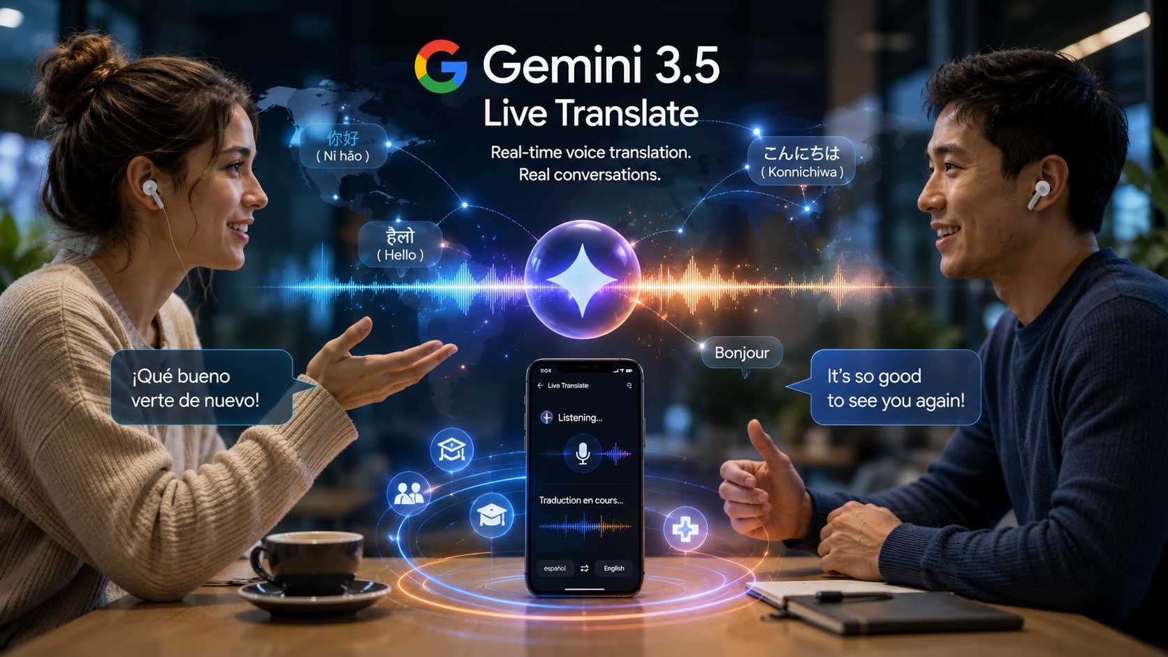 Gemini 3.5 convierte la traducción de voz en conversación casi natural