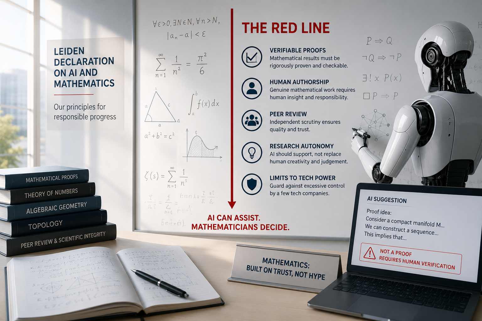 Los matemáticos trazan una línea roja ante la IA: pruebas verificables, autoría humana y límites a las tecnológicas