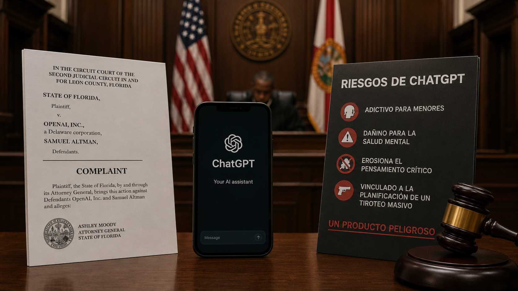 Florida lleva a OpenAI ante los tribunales y abre la primera gran batalla judicial por los daños de ChatGPT